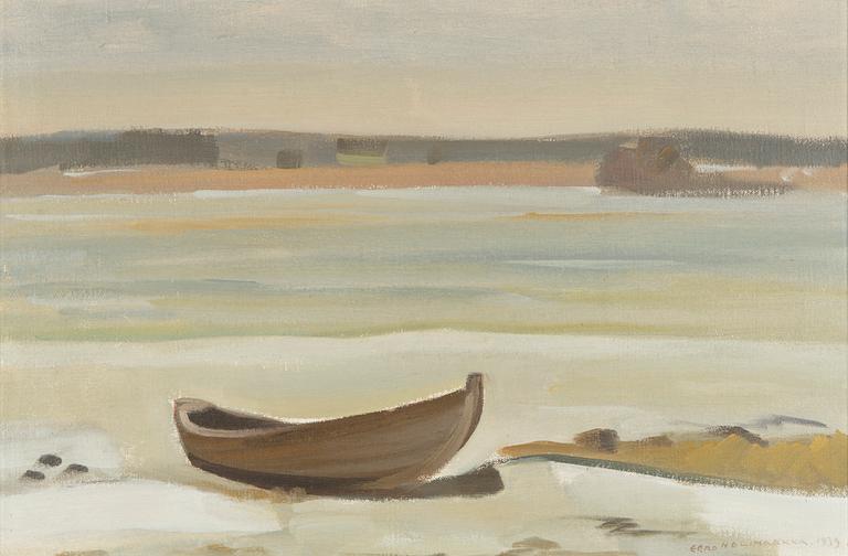 Eero Nelimarkka, Shore View with a Skiff.