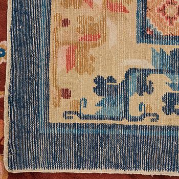 A CARPET, an antique/semi-antique Ningxia probably, China, ca 492,5-494,5 x 388-389,5 cm.