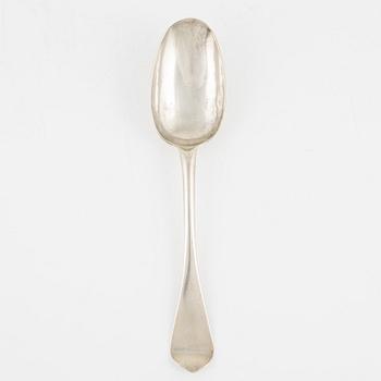 A Swedish silver rat-tail spoon, marks of Wolter Siewers (1693-1722), Norrköping.