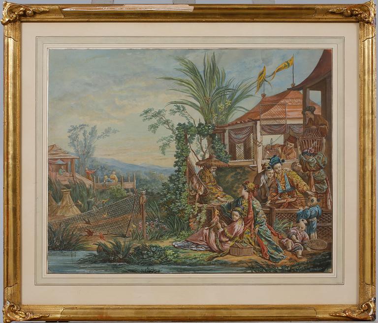 OKÄND KONSTNÄR, gouache, osignerad, omkring sekelskiftet 1900.