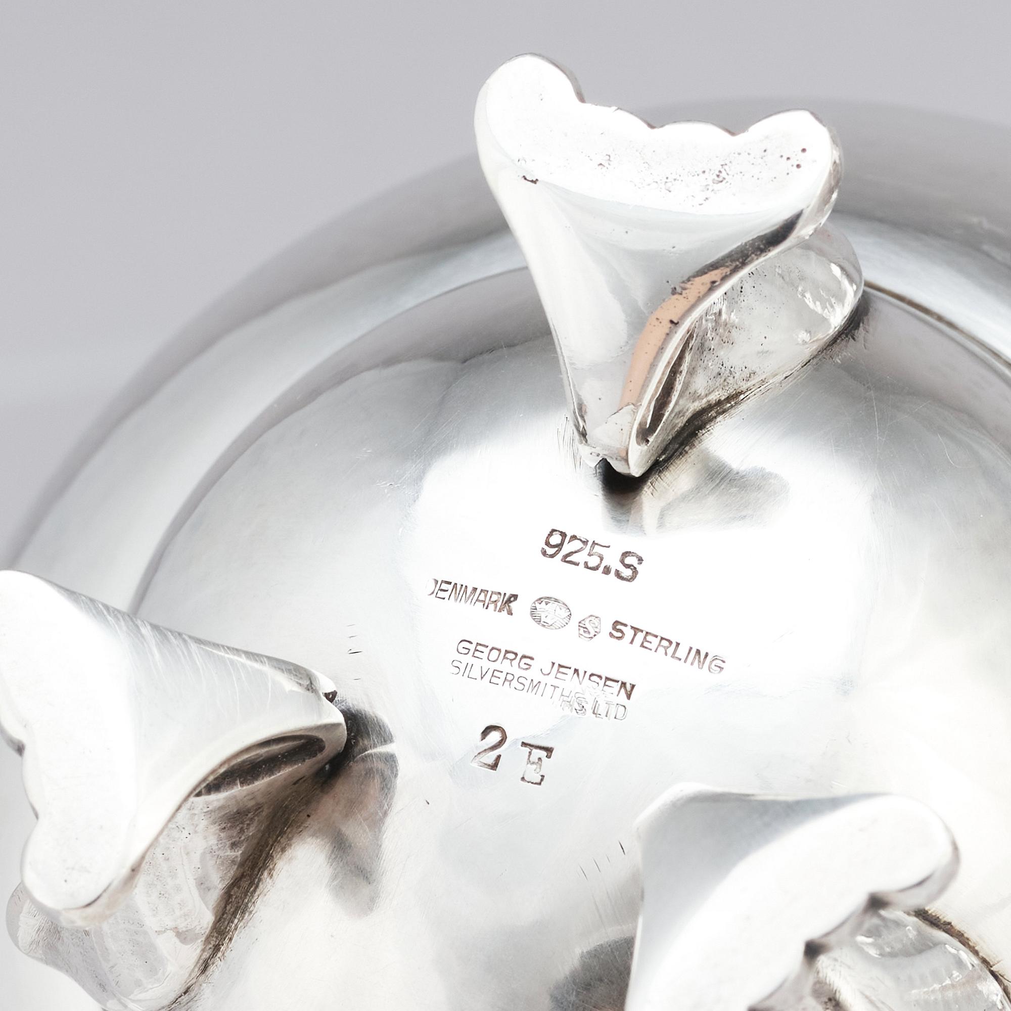 Georg Jensen, a sterling silver 3 pieces 'Blossom' coffee service, Jensen & Wendel, Copenhagen 1945-51.