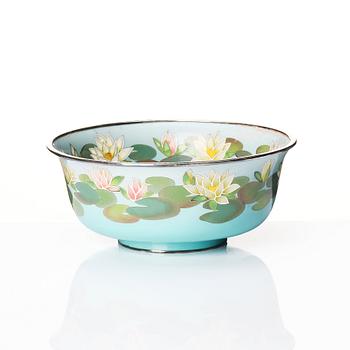 Skål, cloisonné och silver. Japan, 1900-tal.
