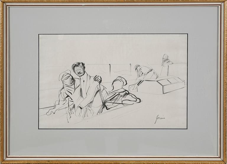 JEAN LOUIS FORAIN, drawing, signed.