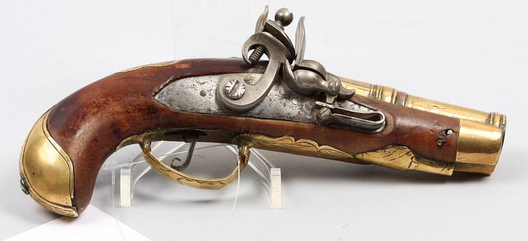 FLINTLÅSPISTOL, sent 1700-tal.