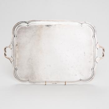 A silver tray, mark of Karl Järveläinen, Saint Petersburg 1872.