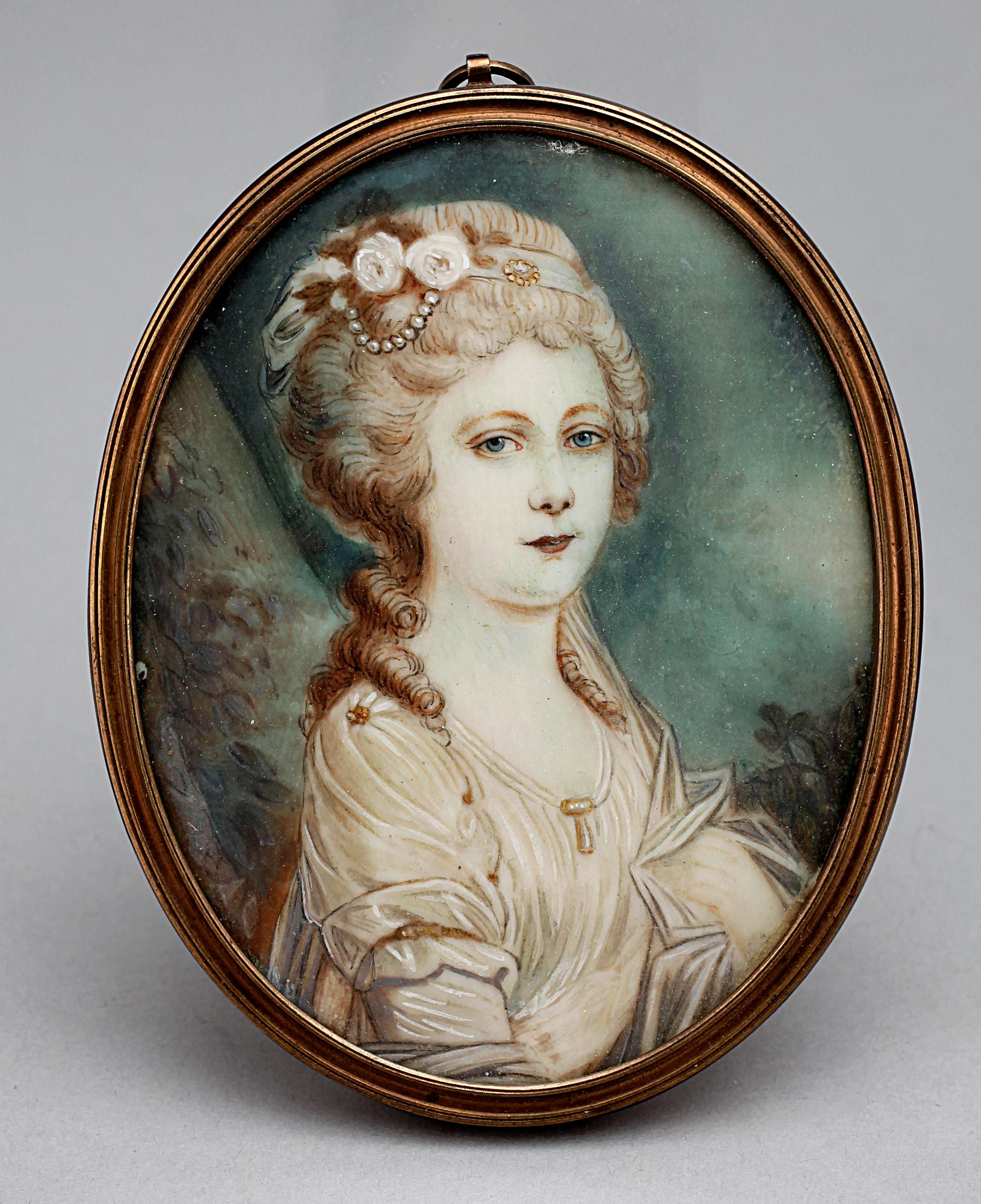 OKÄND KONSTNÄR, ett par miniatyrer, gouache, en monogramsign CSI, 1900-talets början.