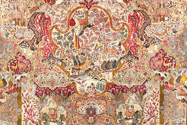 A Kashmar carpet, c. 382 x 295 cm.