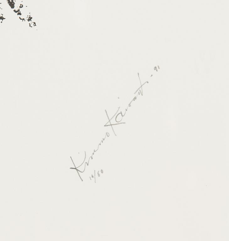 Kimmo Kaivanto, litografi, signerad och daterad -91, numrerad 16/60.