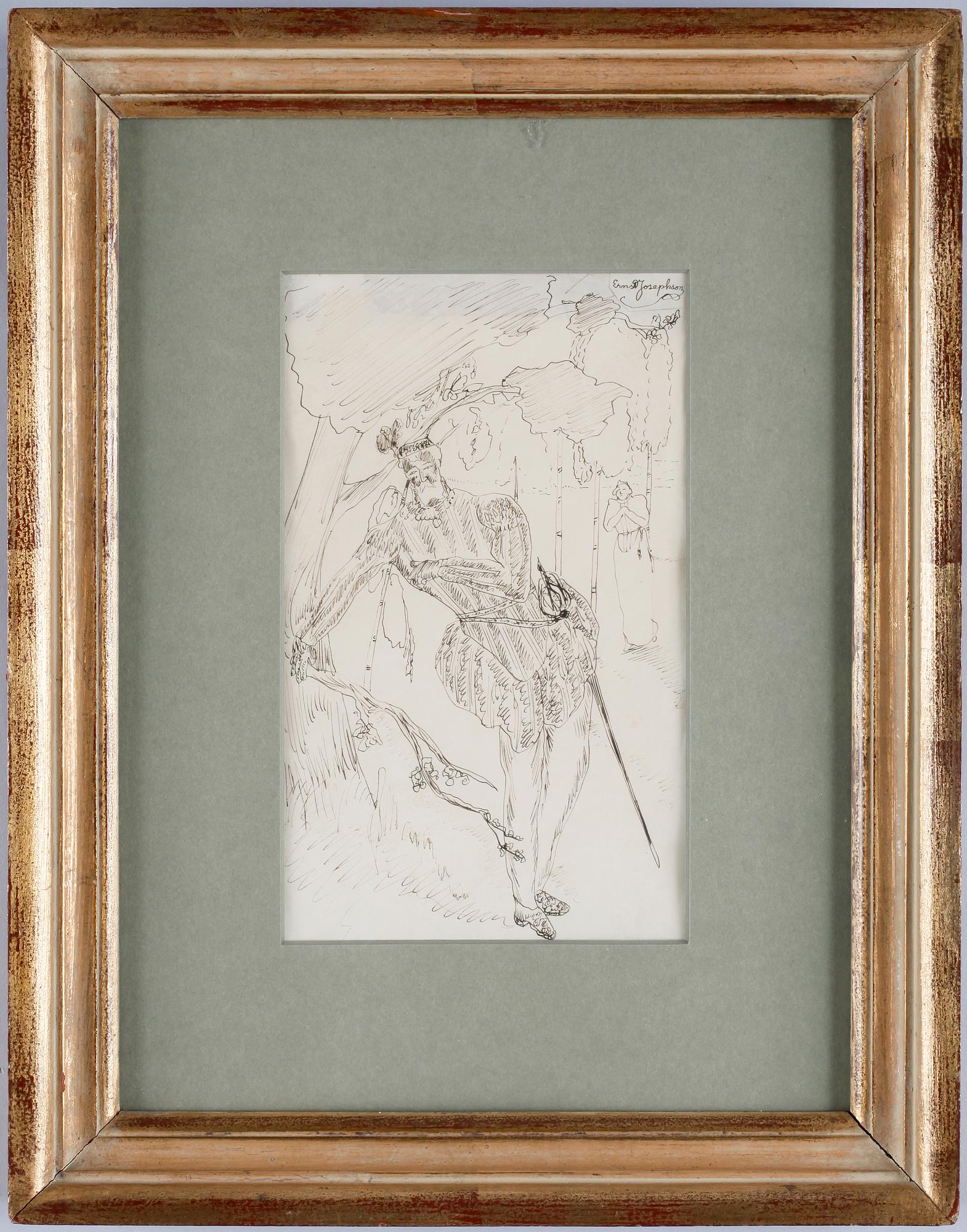 ERNST JOSEPHSON, tuschteckning sign.