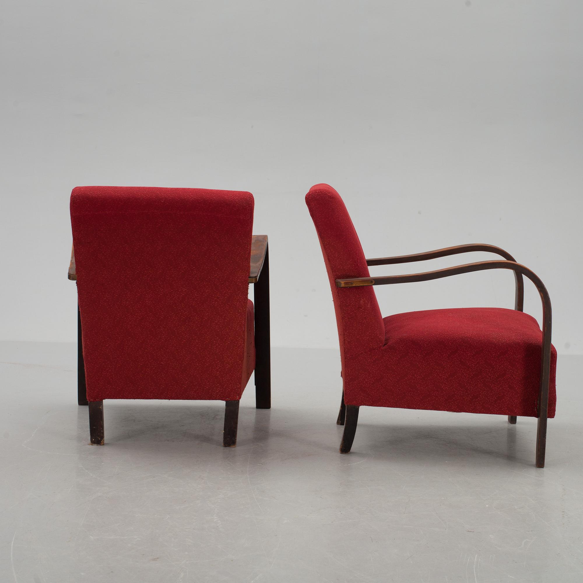 FÅTÖLJER, ett par. 1900-talets första hälft.