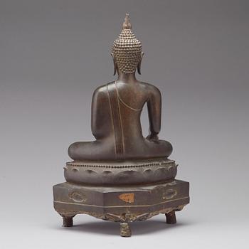 A bronze figure of Buddha, Thailand, 17th Century or older.