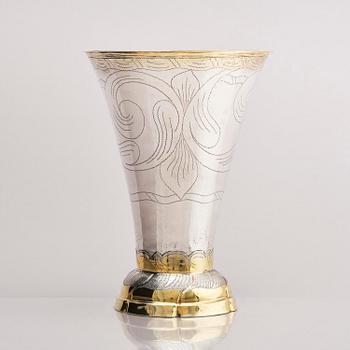 Gustaf Elfström, bägare, delvis förgyllt silver, Sala 1797. Gustaviansk.