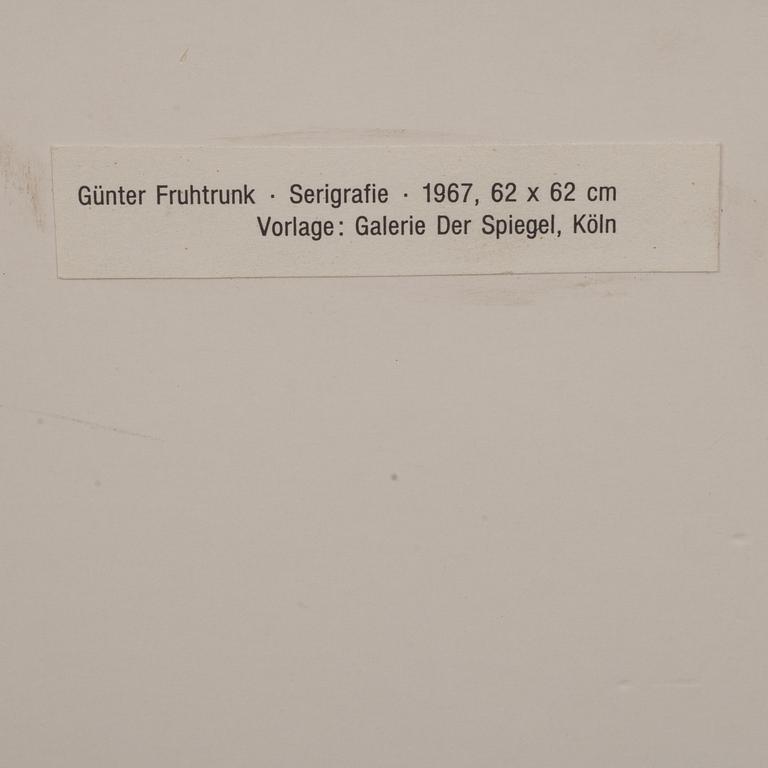 GÜNTHER FRUHTRUNK, färgserigrafi, ej signerad.