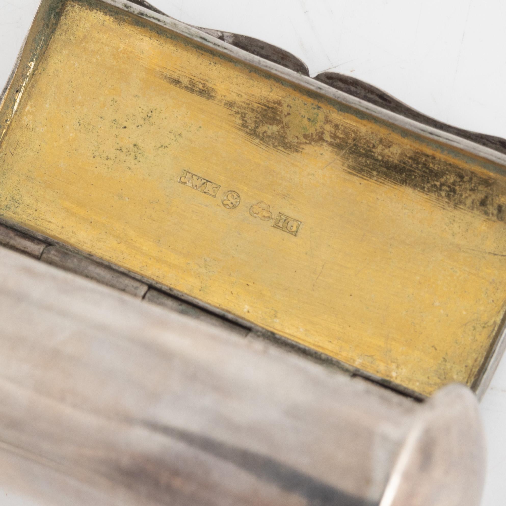 Five Swedish Silver Boxes, 19th Century.