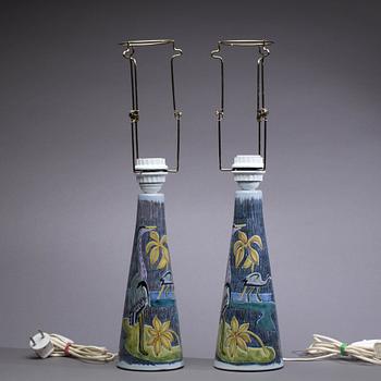 BORDSLAMPOR, ett par, Berit Davidsson Laholm, 1900-talets andra hälft.