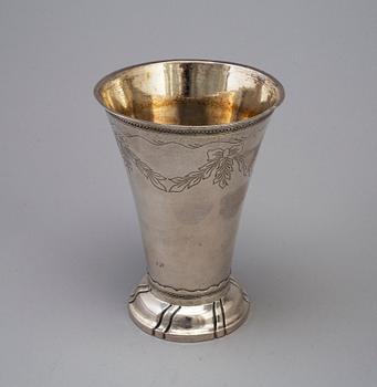 STEPHAN WESTERSTRÅHLE, a parcel-gilt beaker, Stockholm 1792.