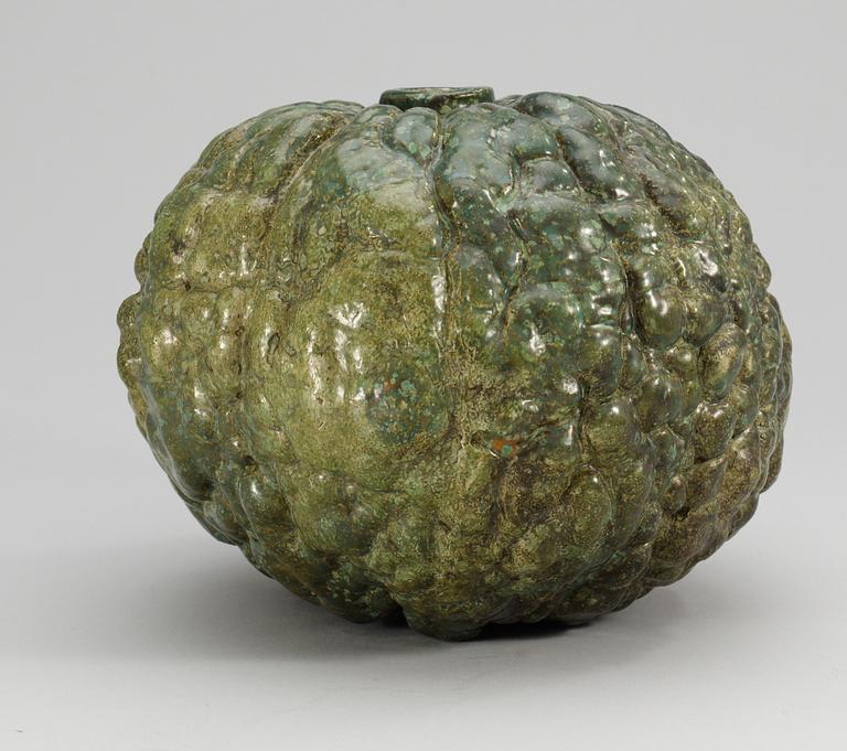 A Hans Hedberg faience pumpkin, Biot, France.