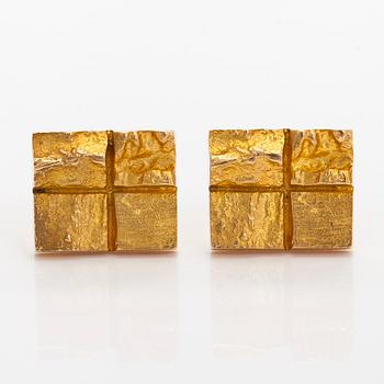 Björn Weckström, cufflinks, "Quadrate forms", 14K gold, Lapponia 1972.