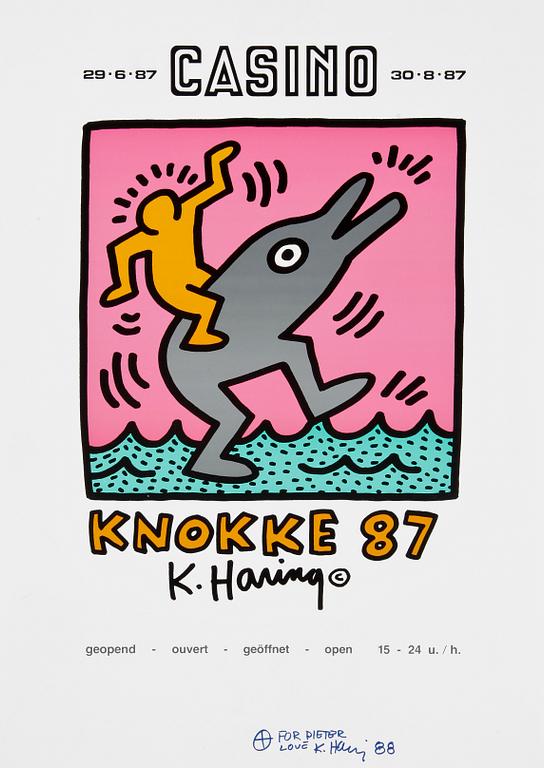 KEITH HARING, efter, affisch, signerad och -88.