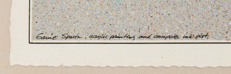 Beck & Jung, triptyk, akryl och ink jet print, signerad och daterad 1984.