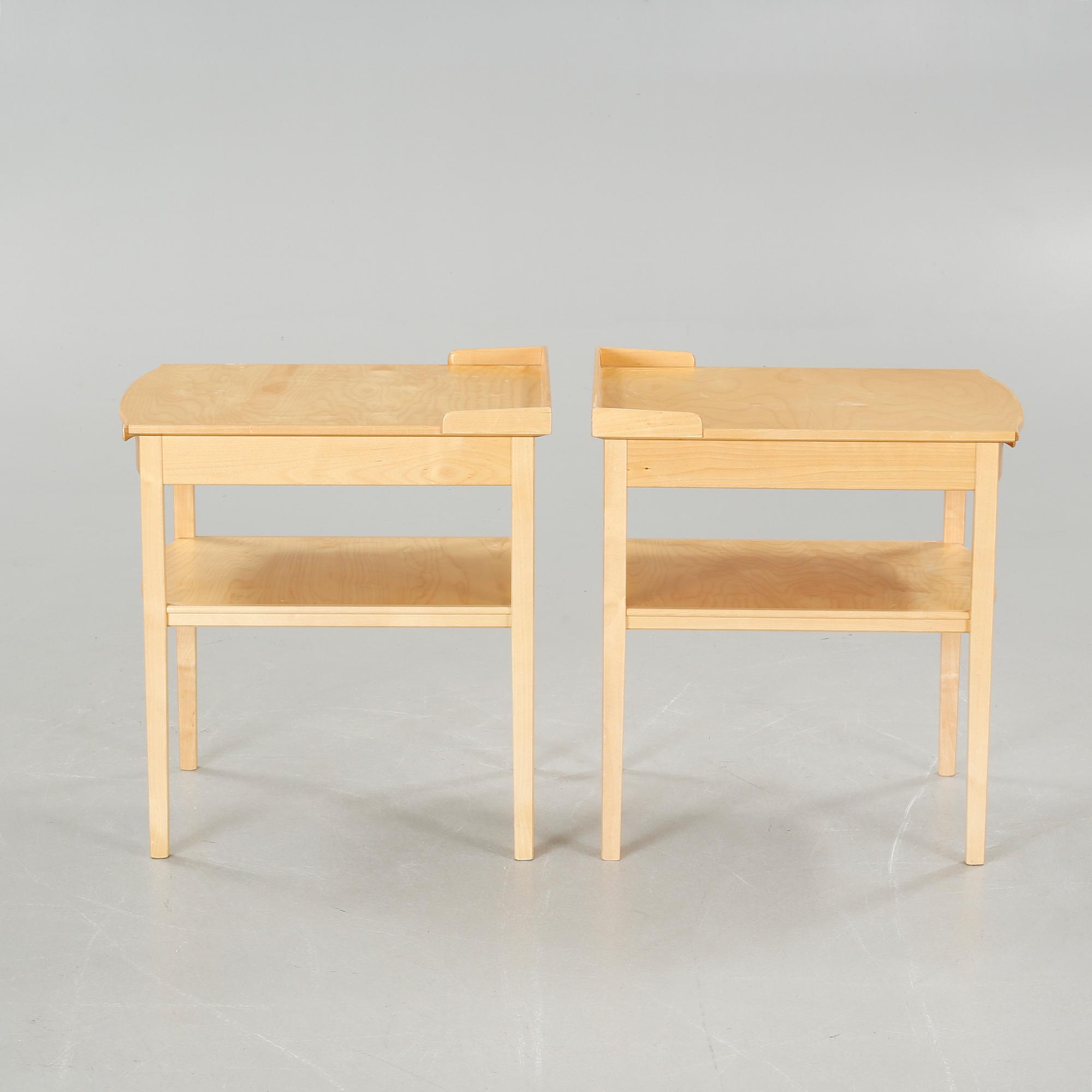 A pair of bedside tables by Carl Malmsten for Åfors Möbelfabrik, second half of the 20th century.