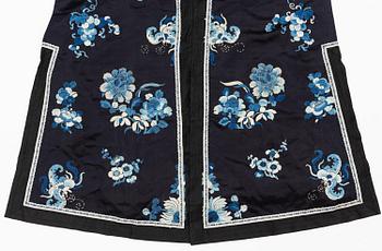 A Chinese embroidered silk robe, 1920's.