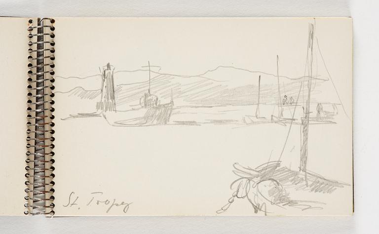 Lotte Laserstein, 10 små skissblock med teckningar.