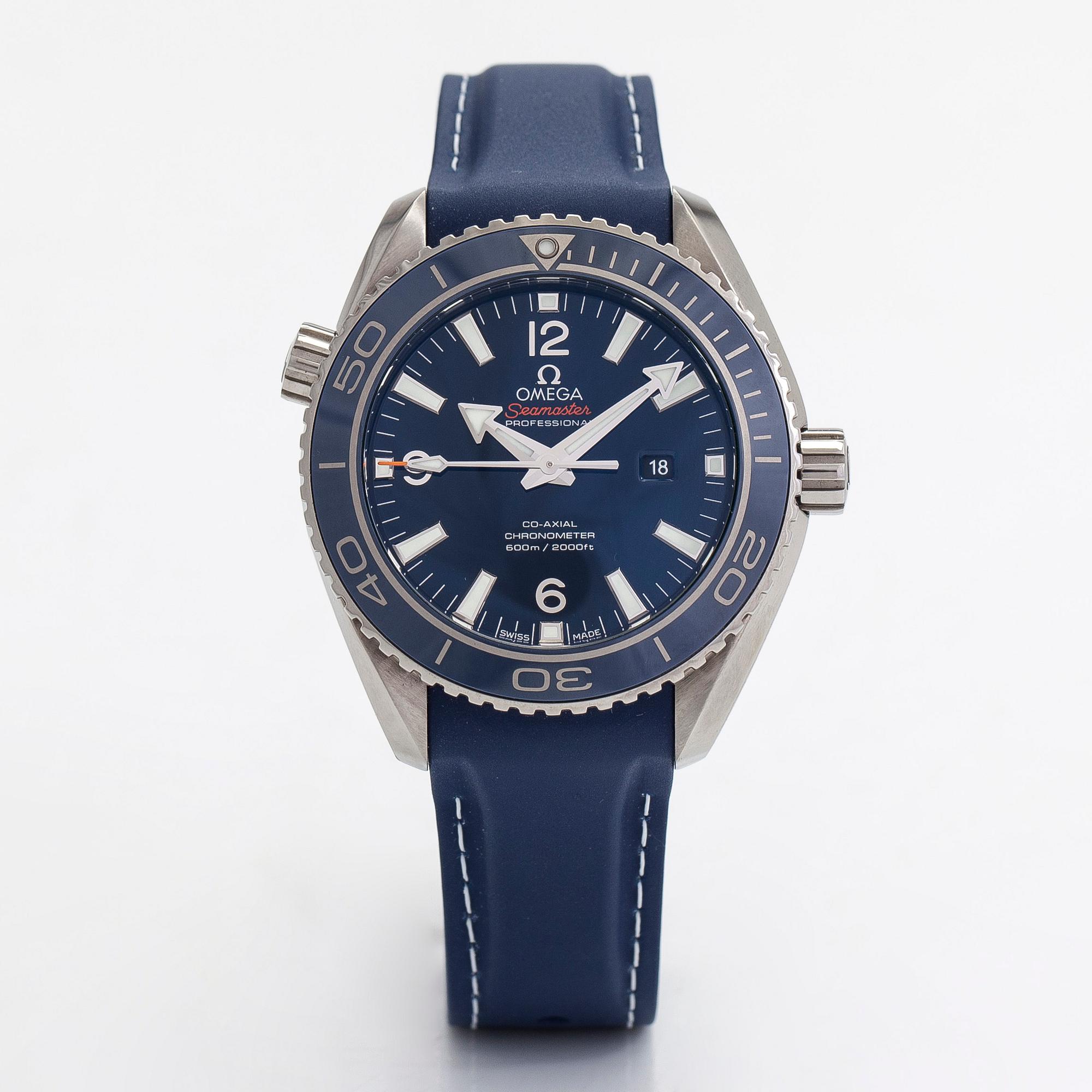 Omega, Seamaster, Professional, Planet Ocean 600M, Chronometer, rannekello, 37,5 mm.