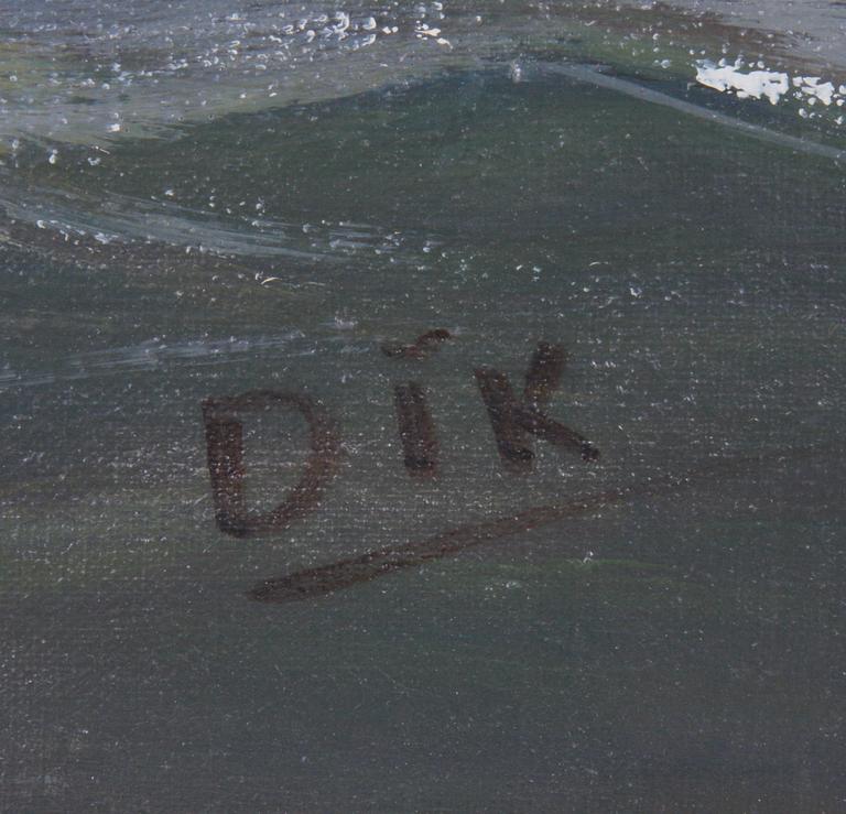 DIK, PIETER. Olja på duk, sign.