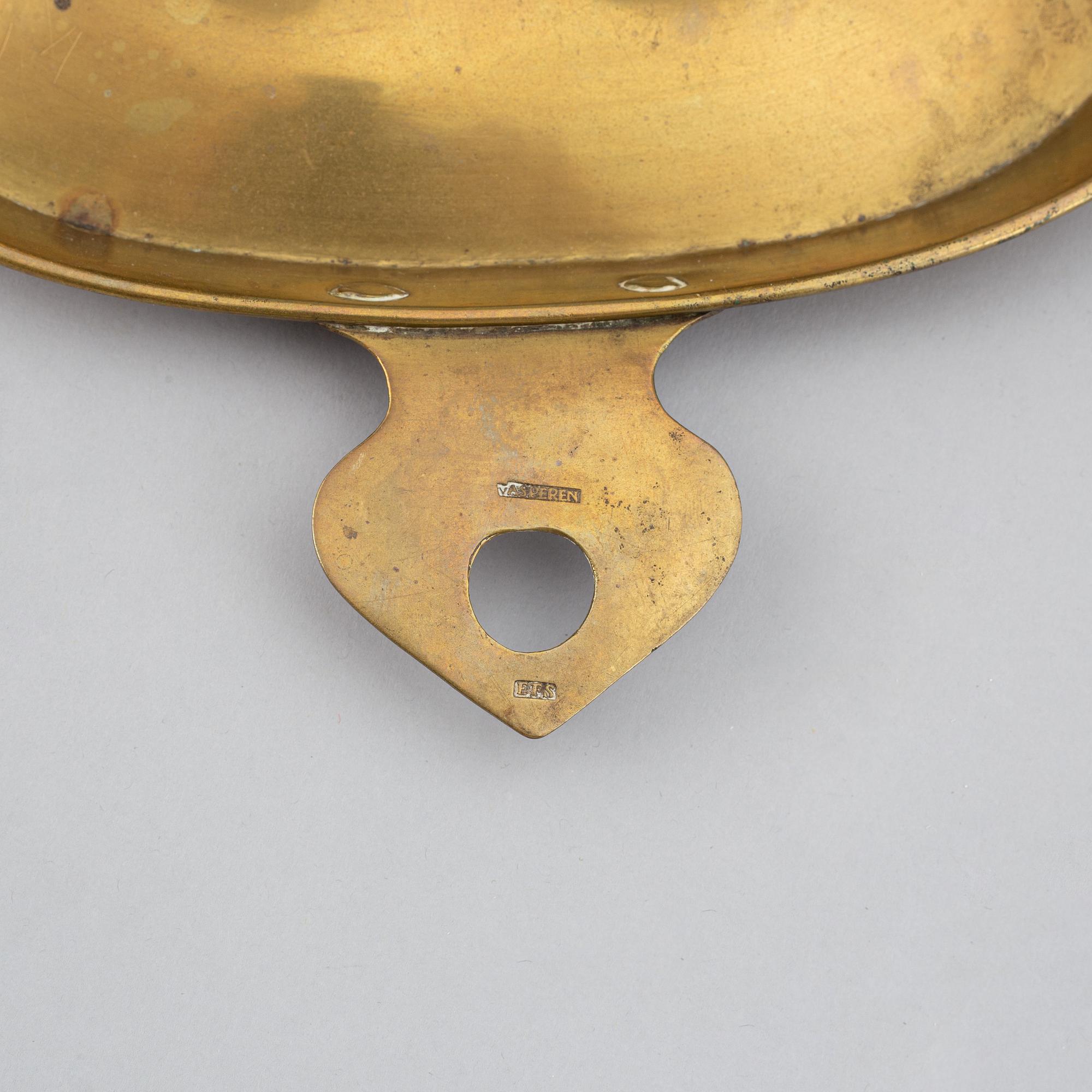 A pair of North European Brass double candelholders, 19th century.