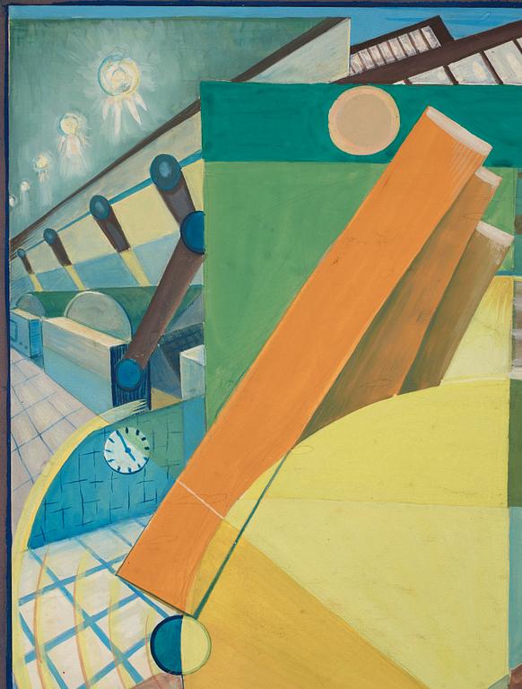 CO Hultén, gouache on paper board and executed 1937.