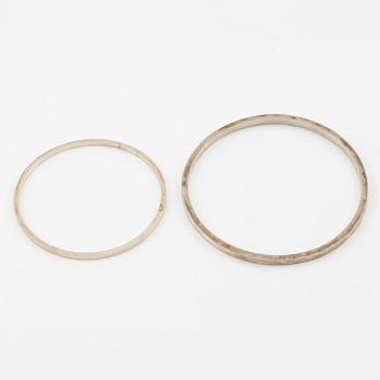 Lars Arby, five arm rings, sterling silver, Gothenburg 1963, 1966 and 1967.