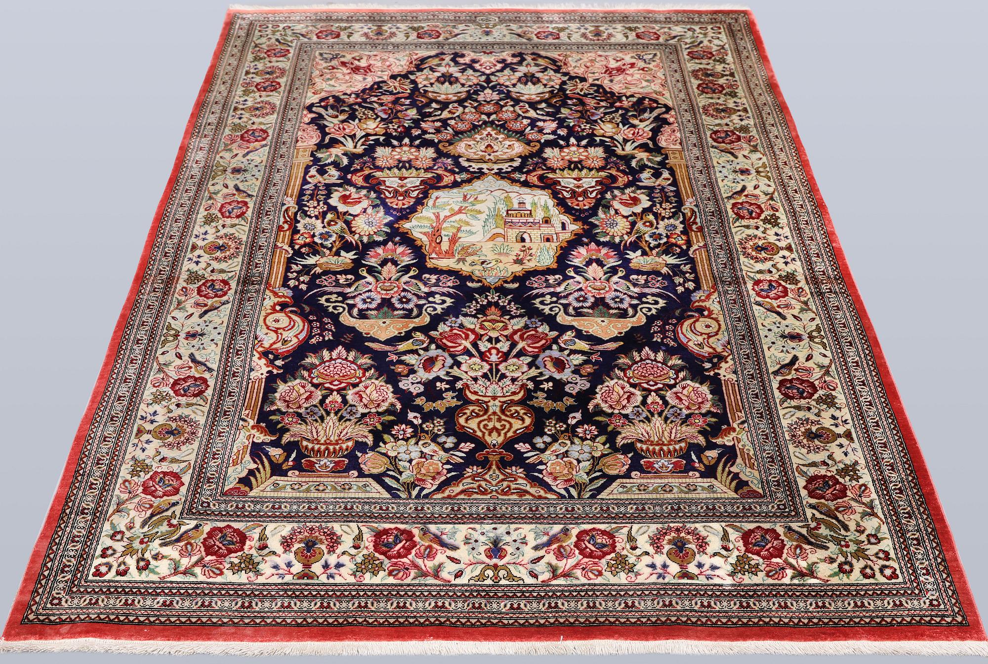 Carpet, Ghom, silk, 150 x 103 cm.