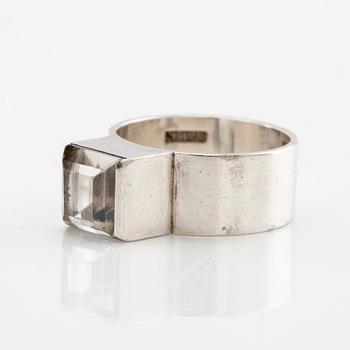 Wiwen Nilsson, ring silver and faceted rock crystal, Lund 1961.