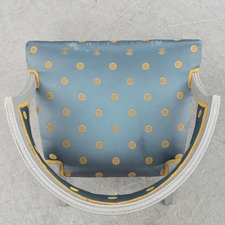 A late Gustavian style armchair, early 20th Century.