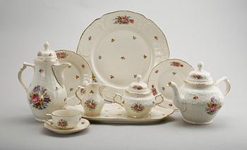 KAFFESERVIS, 64 del, porslin, Sanssouci, Rosenthal.