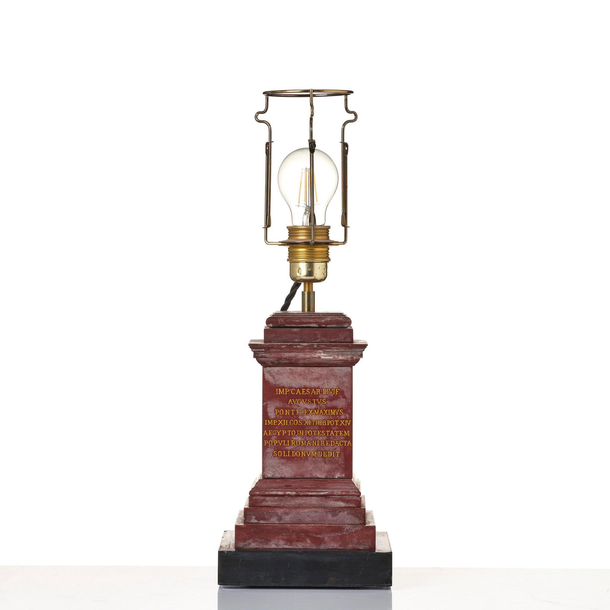 A presumably Italian marble lamp, 20th century.
