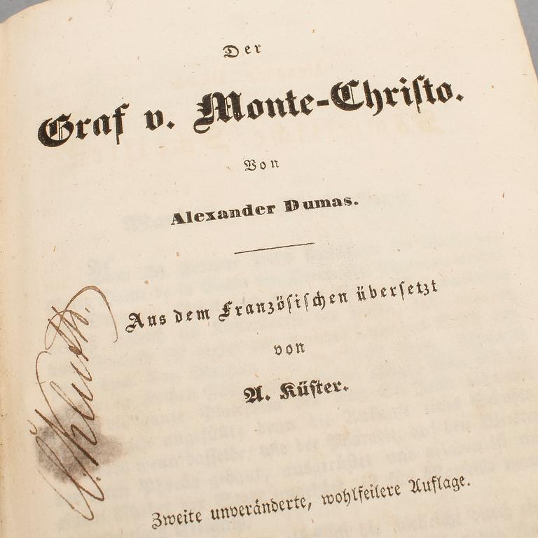 ALEXANDRE DUMAS, 5 volymer, "Der Graf von Monte-Christo", Grimma, 1846.