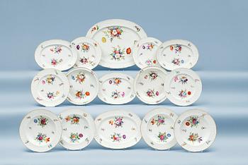 668. A dinner service, end of 18th Century. (54 pieces).