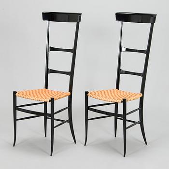 A pair of 1950's chairs in Chiavari-style, Italy.