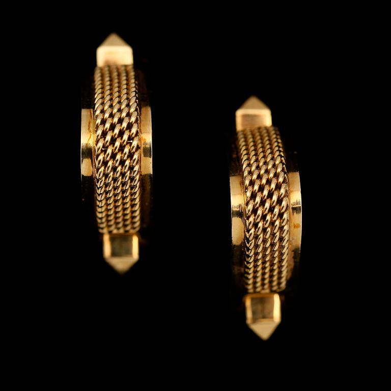MANSCHETTKNAPPAR, 1 par, 18K guld. Total vikt ca 15 g.