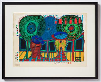 Friedensreich Hundertwasser, 'Ein Regentag mit Walter Kampmann'.