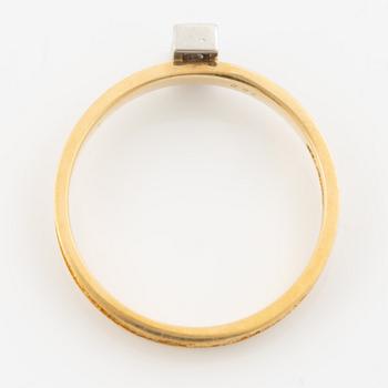 Lapponia, ring 18K gold set with an octagonal-cut diamond, Finland 1978.