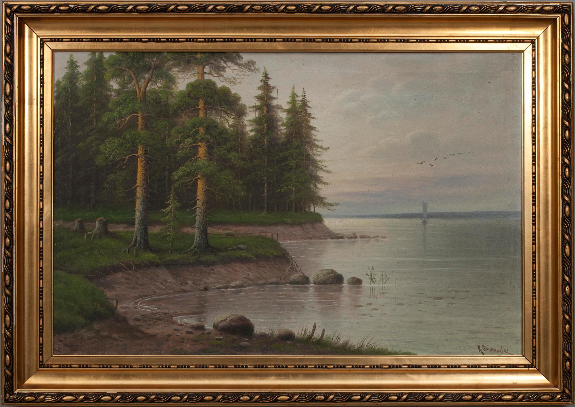 OKÄND/TUNTEMATON (RYSSLAND), olja på duk, sign. Stepanov.