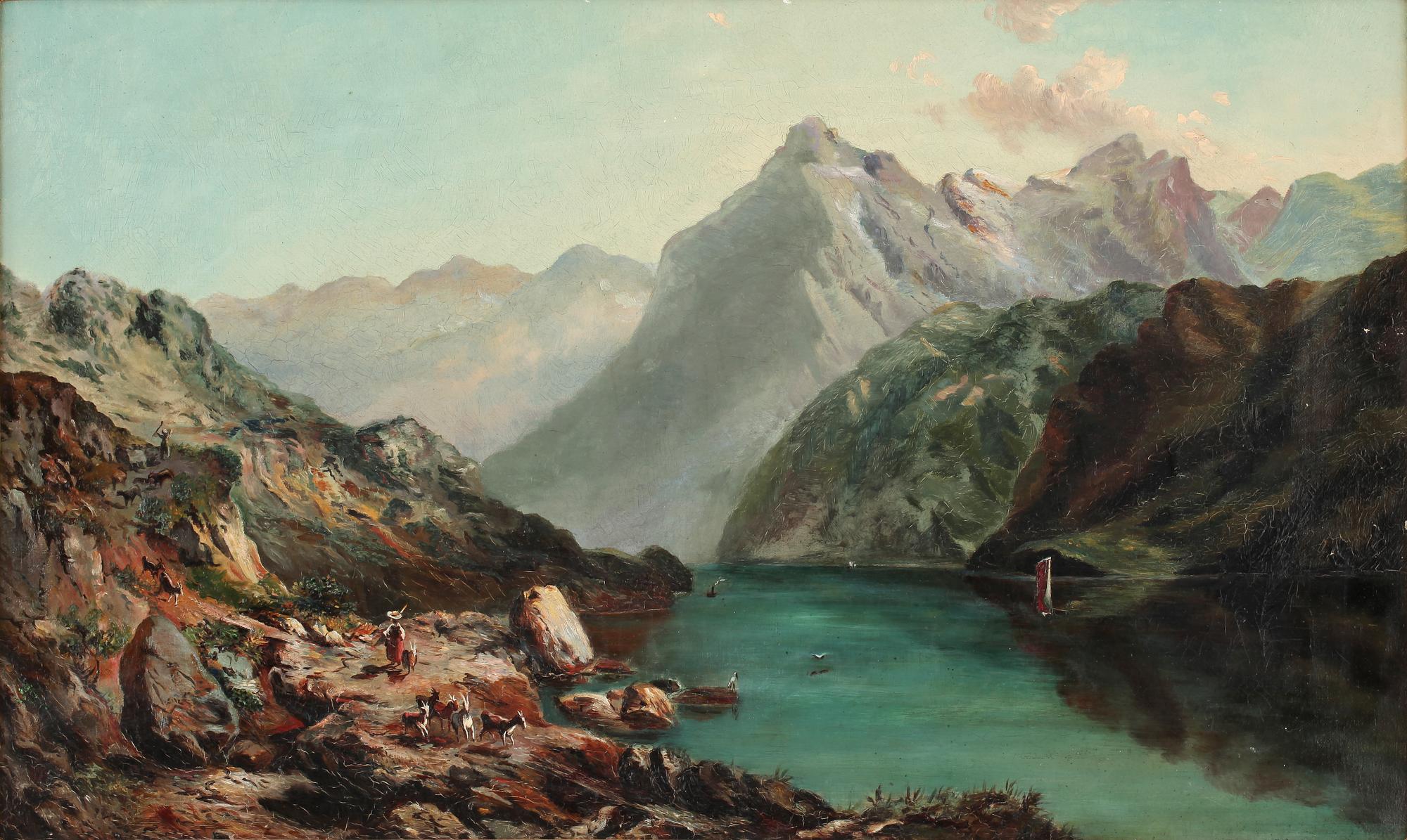 OKÄND KONSTNÄR, olja på duk, osignerad, daterad 1883 a tergo.