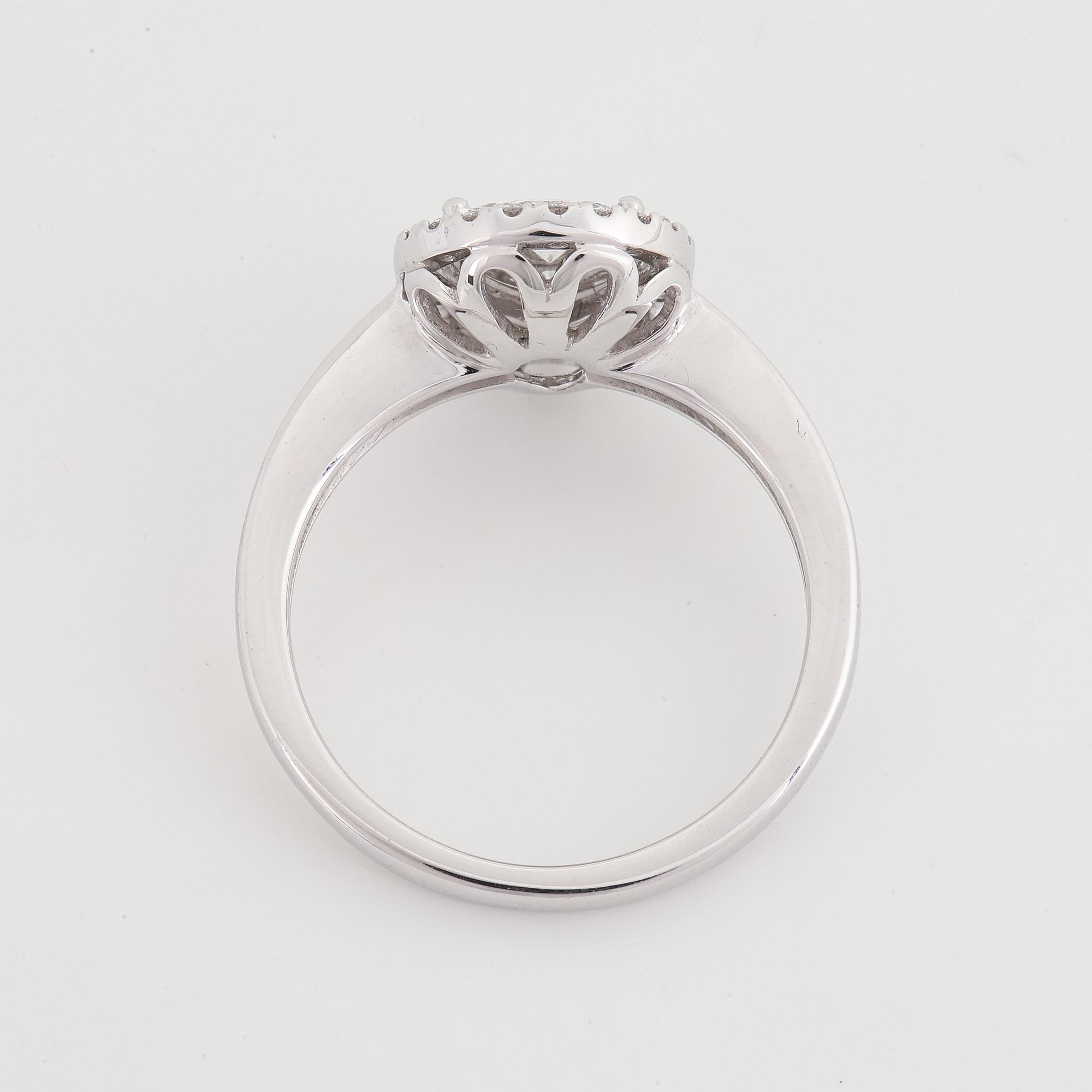 Drop shaped brilliant-cut diamond ring.