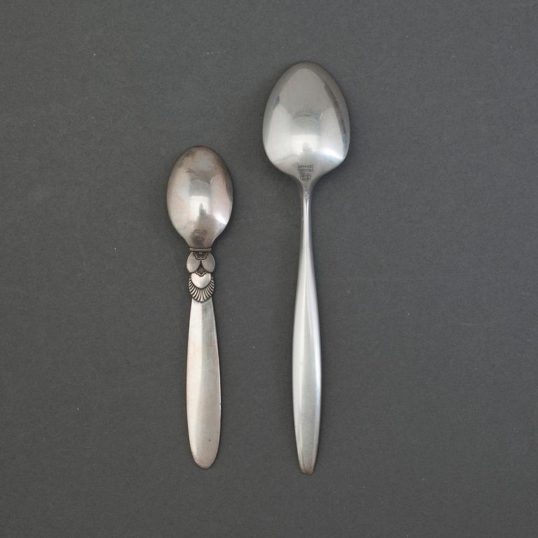 A set of 12+6 spoons by Georg Jensen,