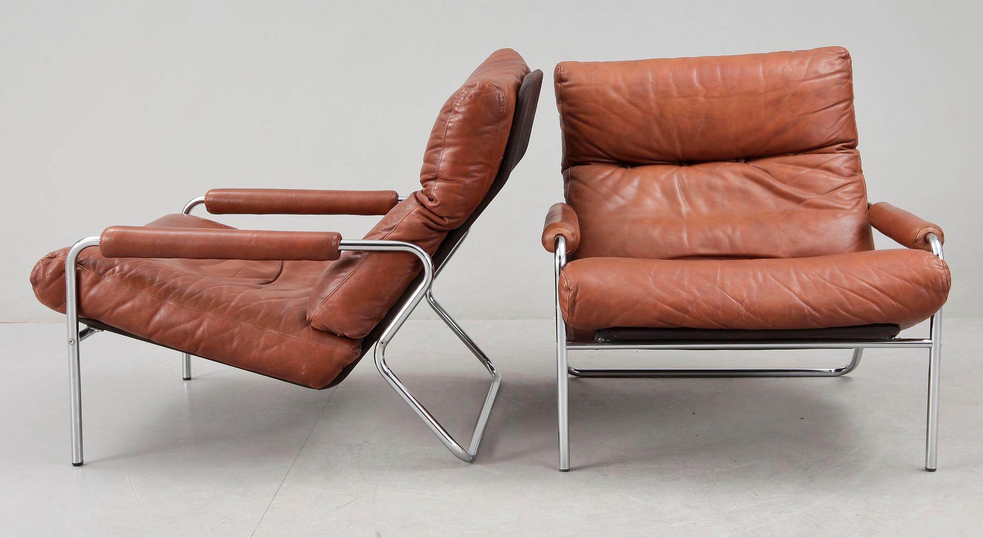 FÅTÖLJER, ett par, Danmark, 1960/-70 tal.