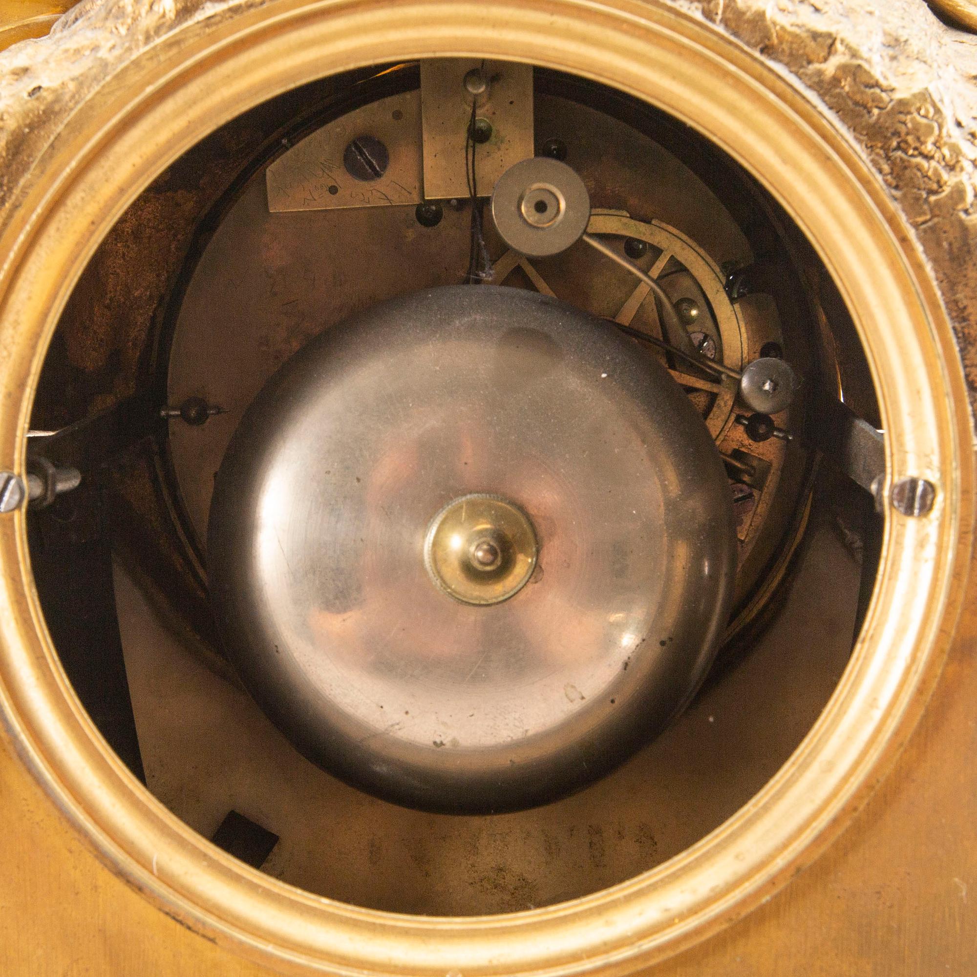 A Louis XV style table clock around 1900.