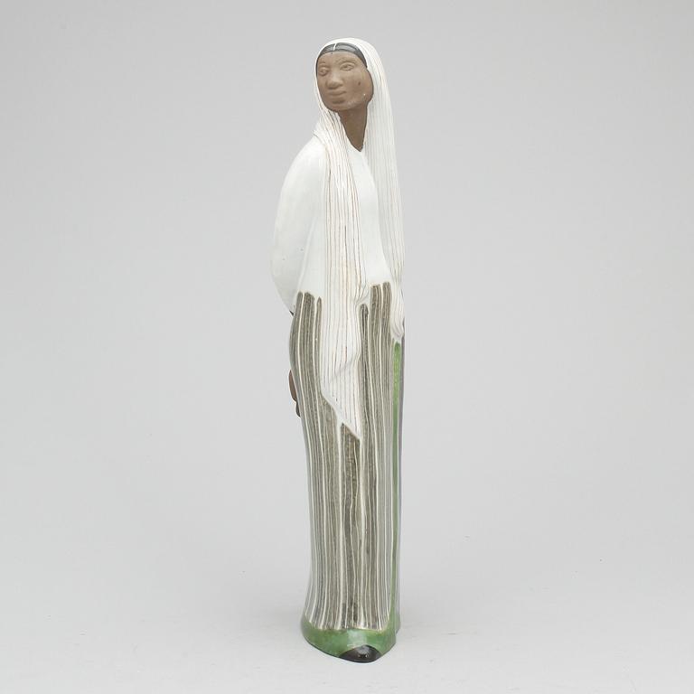 FIGURIN, stengods, Mari Simmulson, Upsala Ekeby, 1950-tal. Sign.